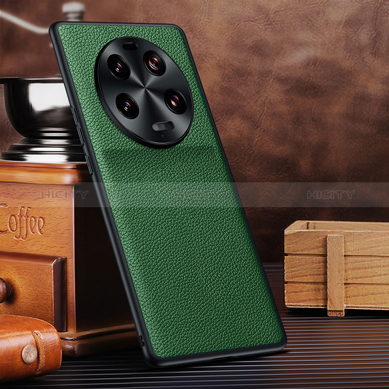 Coque Luxe Cuir Housse Etui DL1 pour Xiaomi Mi 13 Ultra 5G Vert Plus