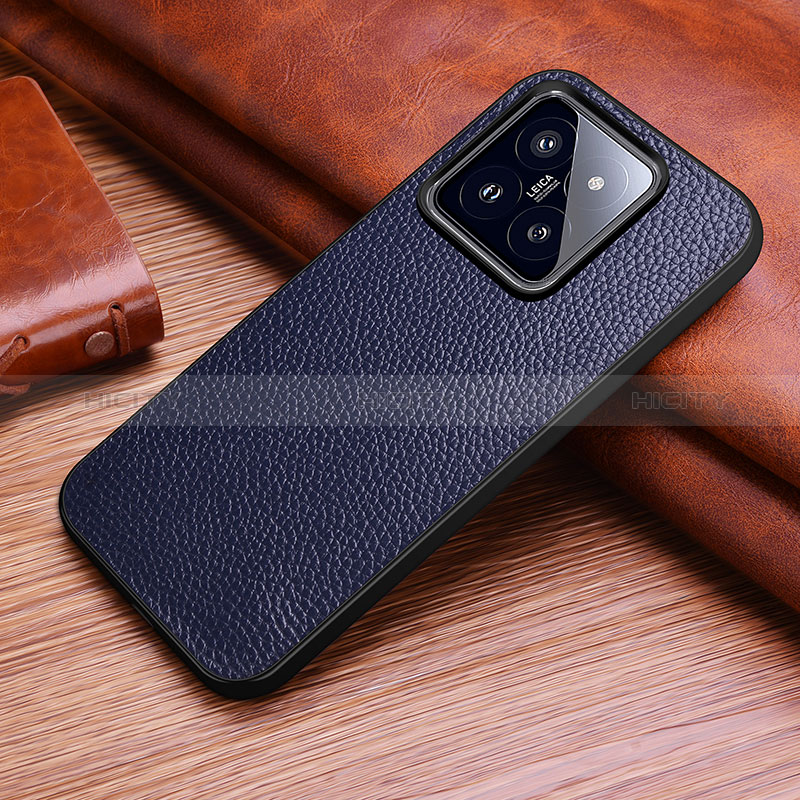 Coque Luxe Cuir Housse Etui DL1 pour Xiaomi Mi 14 5G Bleu Plus