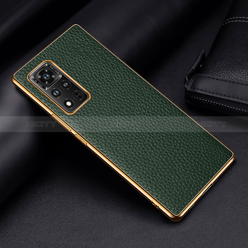 Coque Luxe Cuir Housse Etui DL2 pour Huawei Honor V40 5G Vert Plus