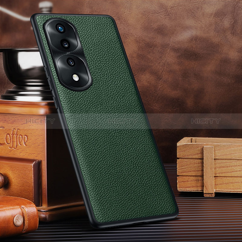 Coque Luxe Cuir Housse Etui DL3 pour Huawei Honor 70 Pro 5G Vert Plus