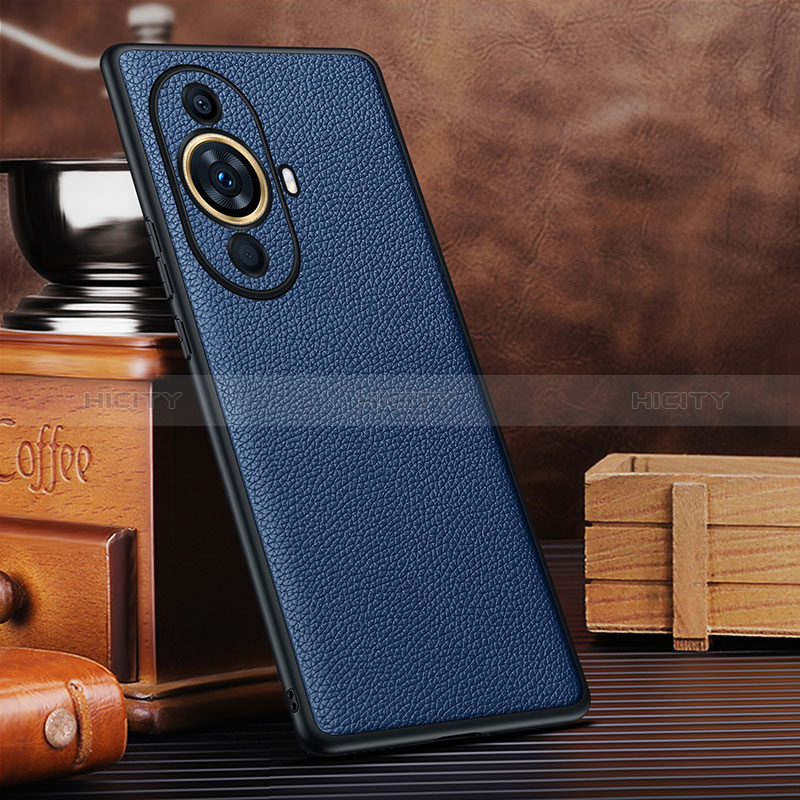 Coque Luxe Cuir Housse Etui DL3 pour Huawei Nova 11 Pro Bleu Plus