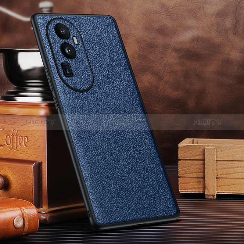 Coque Luxe Cuir Housse Etui DL3 pour Oppo Reno10 Pro+ Plus 5G Bleu Plus