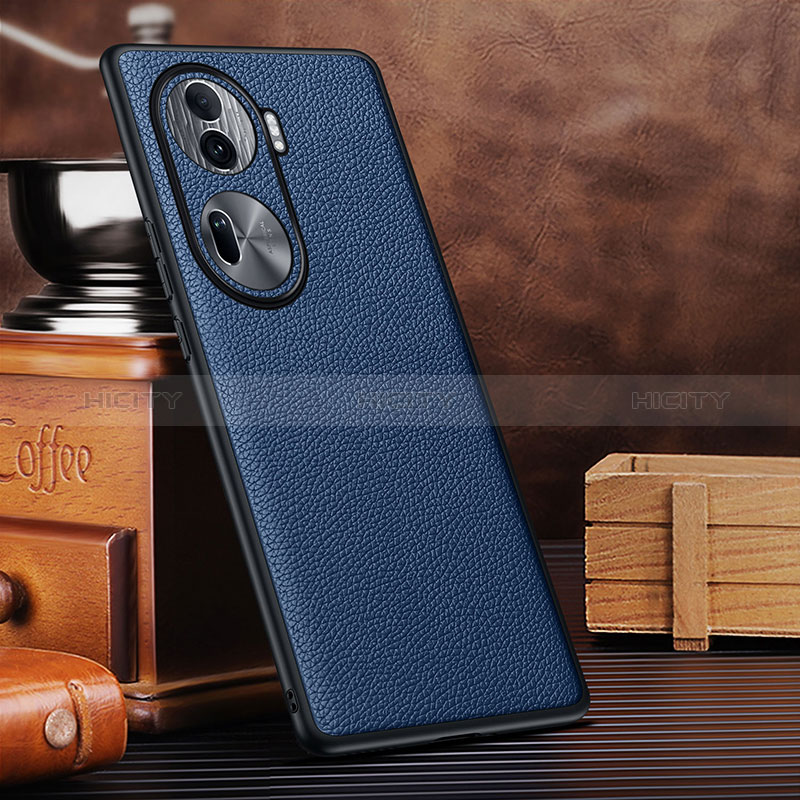 Coque Luxe Cuir Housse Etui DL3 pour Oppo Reno11 Pro 5G Bleu Plus