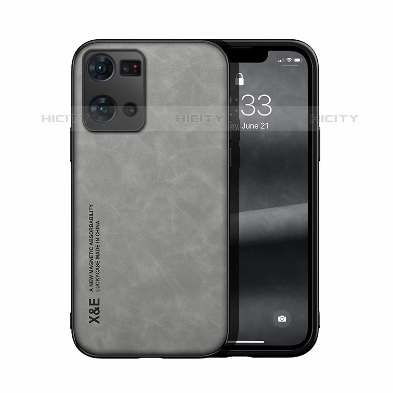 Coque Luxe Cuir Housse Etui DY1 pour Oppo F21s Pro 4G Gris Plus