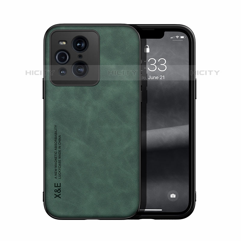 Coque Luxe Cuir Housse Etui DY1 pour Oppo Find X3 Pro 5G Vert Plus