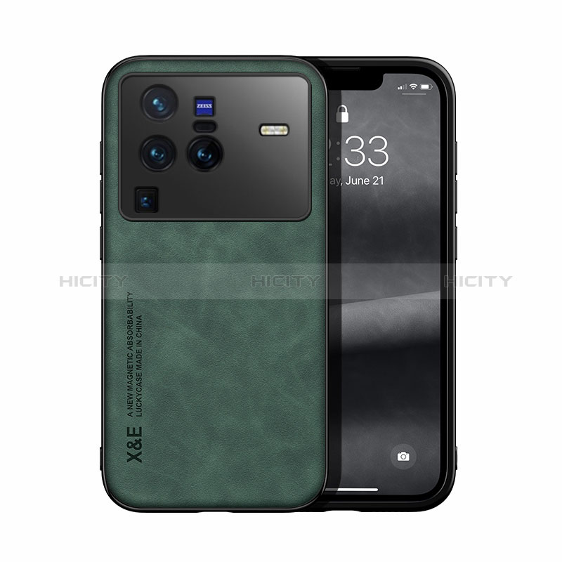 Coque Luxe Cuir Housse Etui DY1 pour Vivo X80 Pro 5G Vert Plus