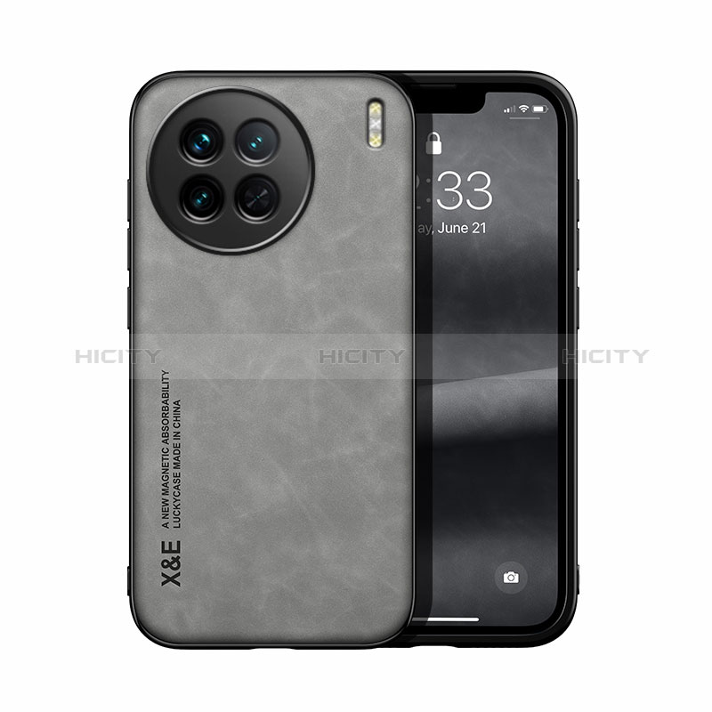 Coque Luxe Cuir Housse Etui DY1 pour Vivo X90 5G Gris Plus