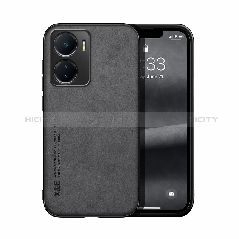 Coque Luxe Cuir Housse Etui DY1 pour Vivo Y16 Noir Plus