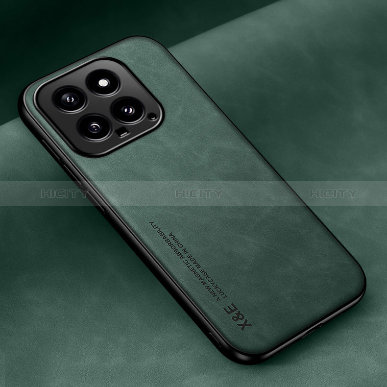 Coque Luxe Cuir Housse Etui DY1 pour Xiaomi Mi 14 Pro 5G Vert Plus