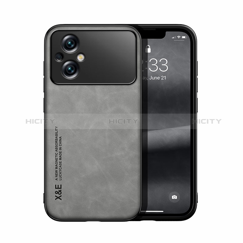 Coque Luxe Cuir Housse Etui DY1 pour Xiaomi Poco M5 4G Gris Plus