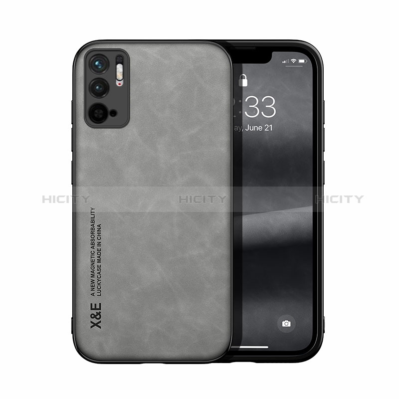 Coque Luxe Cuir Housse Etui DY1 pour Xiaomi Redmi Note 10T 5G Gris Plus