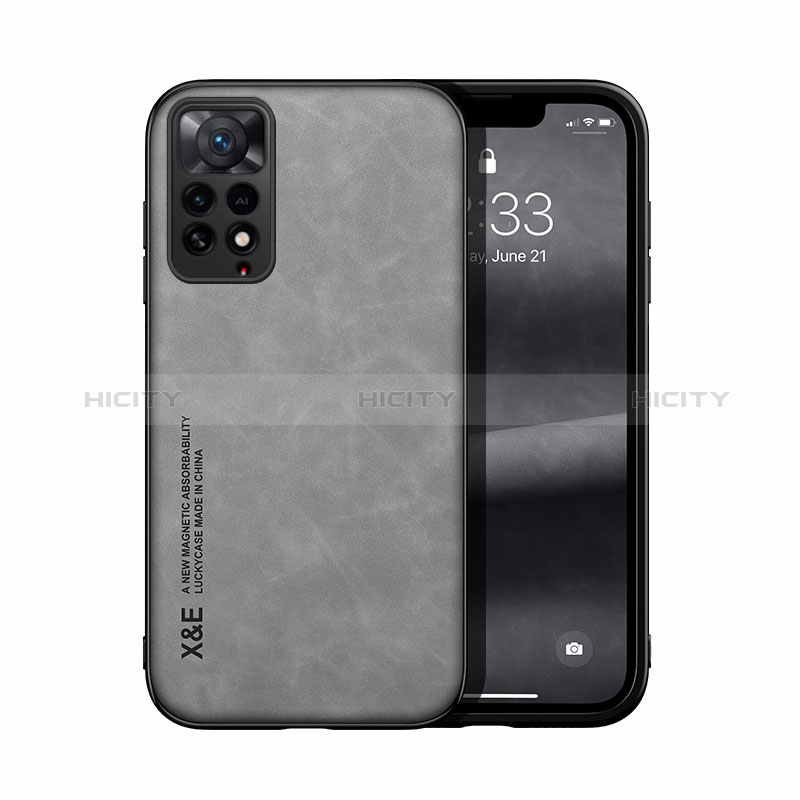 Coque Luxe Cuir Housse Etui DY1 pour Xiaomi Redmi Note 11 Pro 4G Gris Plus