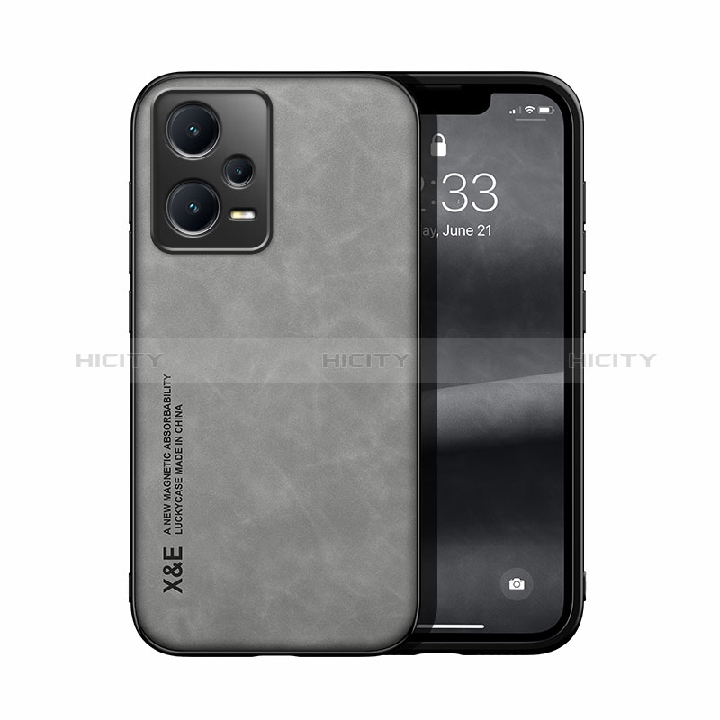 Coque Luxe Cuir Housse Etui DY1 pour Xiaomi Redmi Note 12 Pro 5G Gris Plus