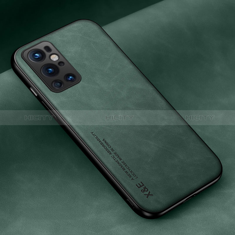 Coque Luxe Cuir Housse Etui DY2 pour OnePlus 9 Pro 5G Vert Plus