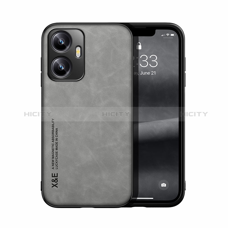 Coque Luxe Cuir Housse Etui DY2 pour Realme C55 Gris Plus