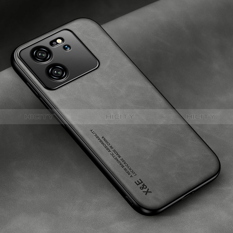 Coque Luxe Cuir Housse Etui DY2 pour Xiaomi Mi 13T Pro 5G Gris Plus