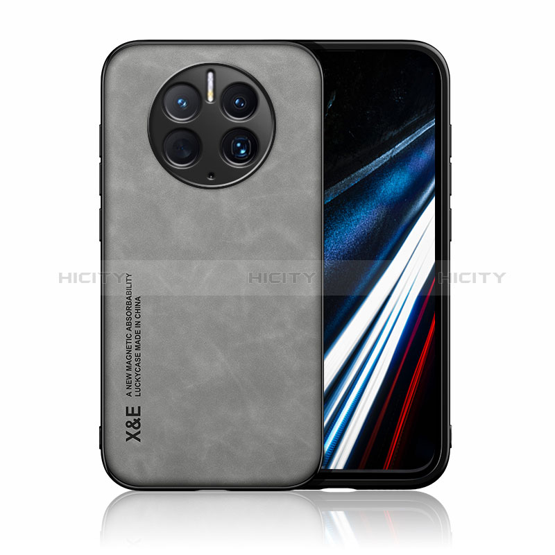 Coque Luxe Cuir Housse Etui DY3 pour Huawei Mate 50 Pro Gris Plus