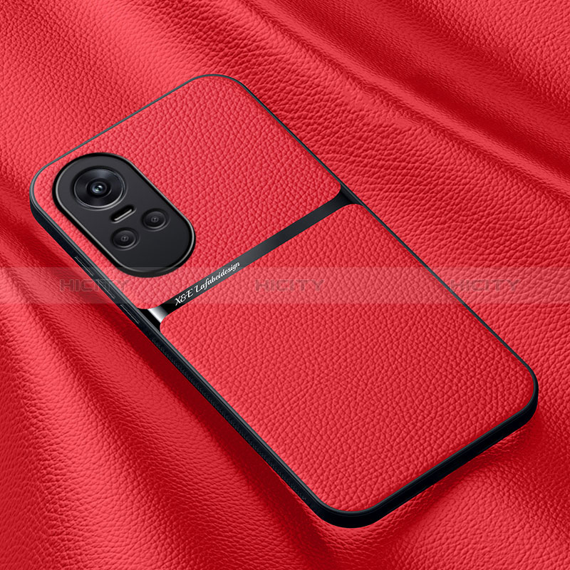 Coque Luxe Cuir Housse Etui DY3 pour Oppo Reno10 5G Rouge Plus