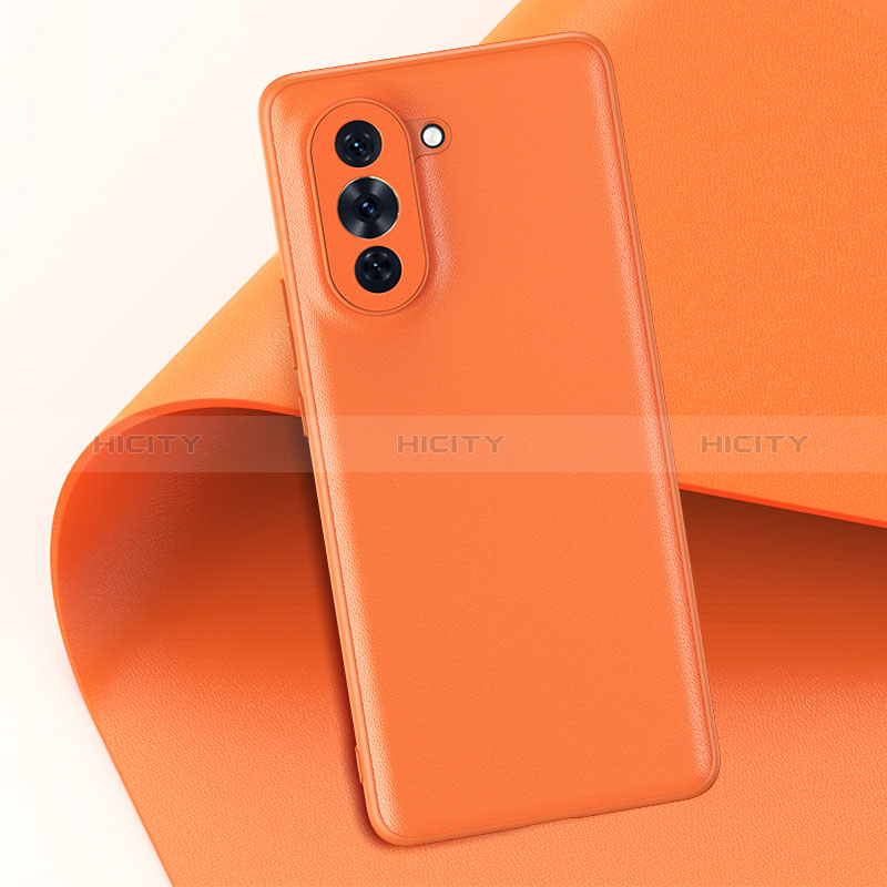 Coque Luxe Cuir Housse Etui GS1 pour Huawei Nova 10 Pro Orange Plus