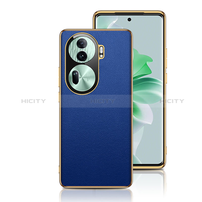 Coque Luxe Cuir Housse Etui GS1 pour Oppo Reno11 Pro 5G Bleu Plus