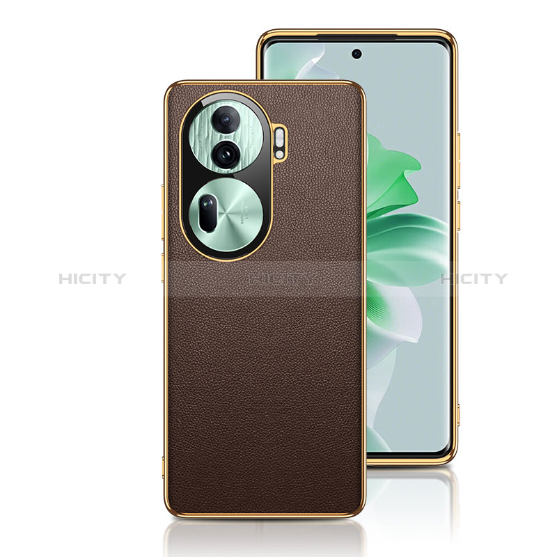 Coque Luxe Cuir Housse Etui GS1 pour Oppo Reno11 Pro 5G Marron Plus