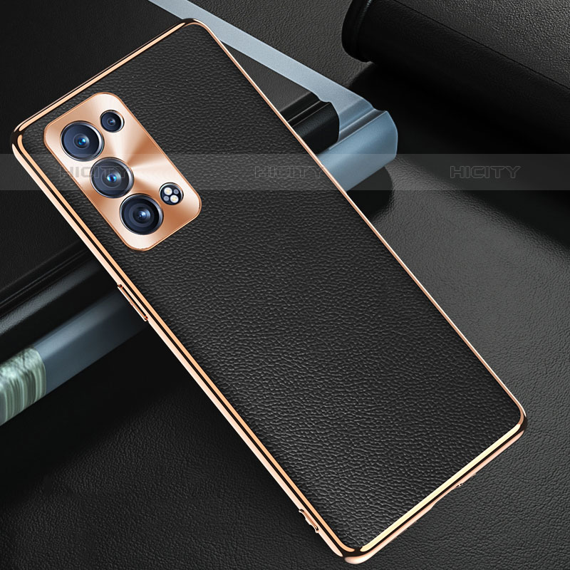 Coque Luxe Cuir Housse Etui GS1 pour Oppo Reno6 Pro+ Plus 5G Noir Plus