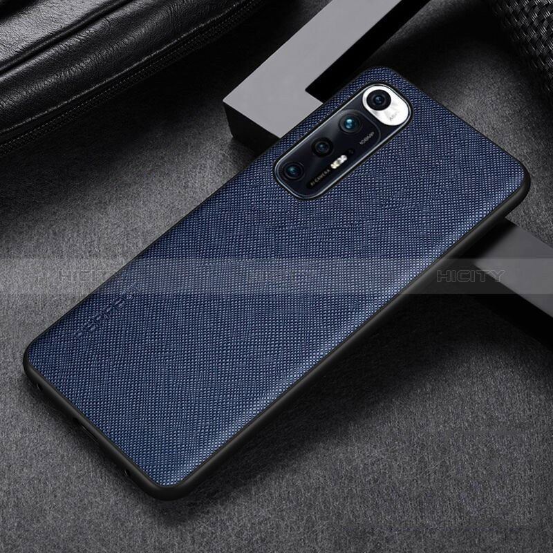 Coque Luxe Cuir Housse Etui GS1 pour Xiaomi Mi 10S 5G Bleu Plus