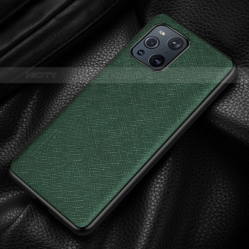 Coque Luxe Cuir Housse Etui GS2 pour Oppo Find X3 Pro 5G Vert Plus