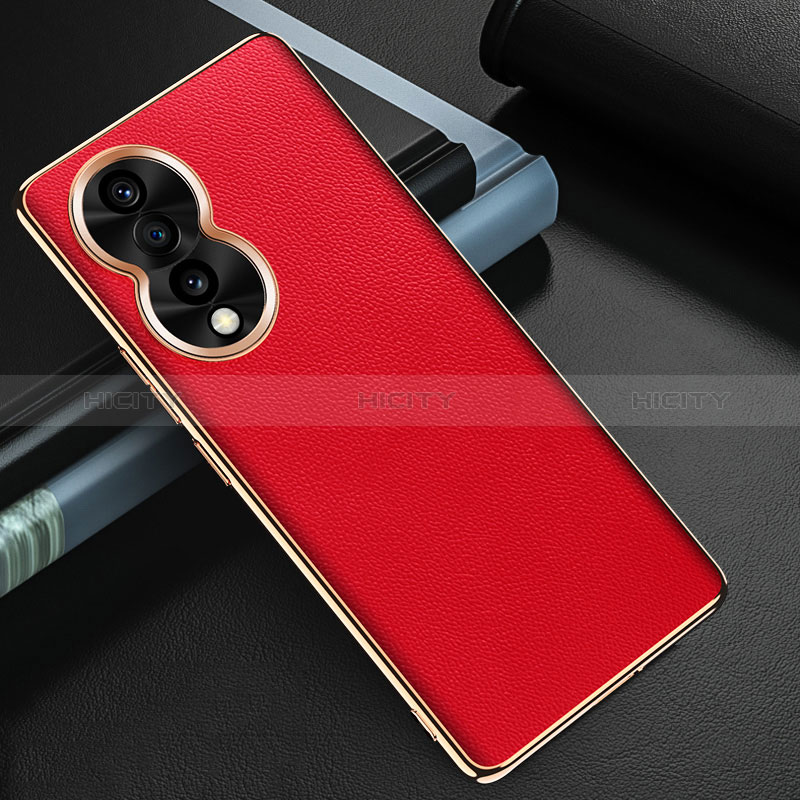 Coque Luxe Cuir Housse Etui GS3 pour Huawei Honor 80 5G Rouge Plus