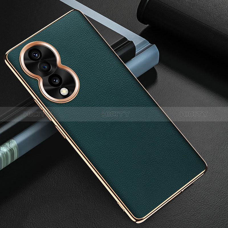 Coque Luxe Cuir Housse Etui GS3 pour Huawei Honor 80 5G Vert Plus