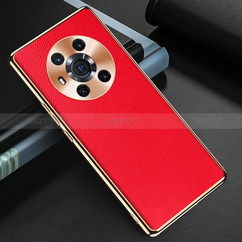 Coque Luxe Cuir Housse Etui GS3 pour Huawei Honor Magic3 5G Rouge Plus