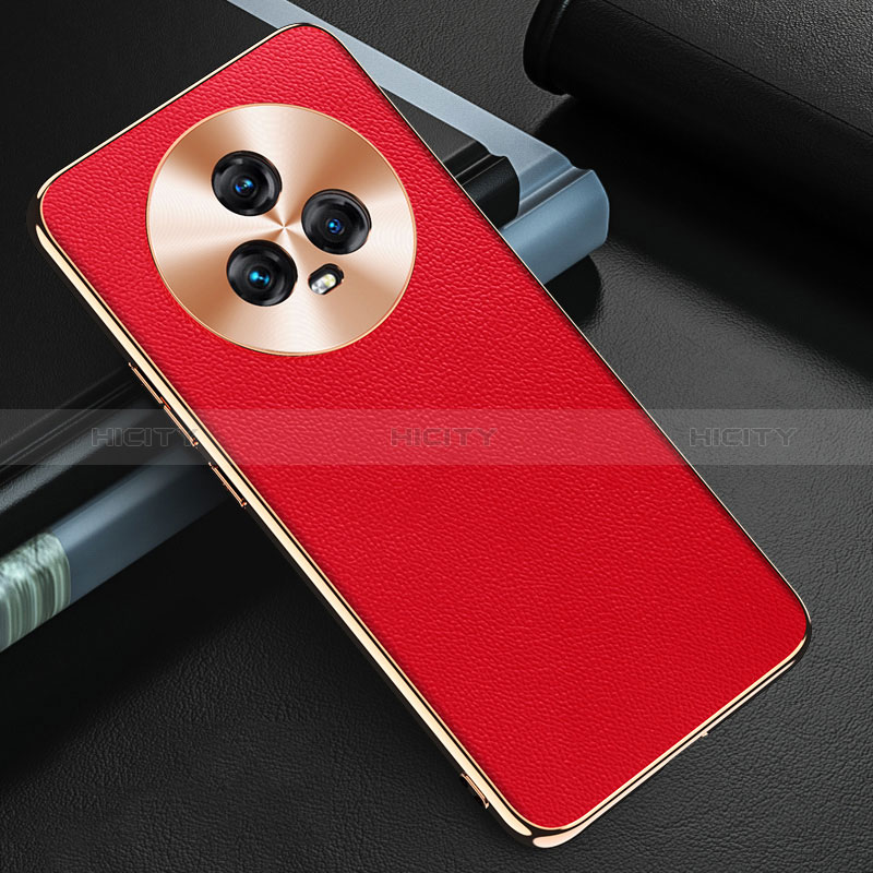 Coque Luxe Cuir Housse Etui GS3 pour Huawei Honor Magic5 5G Rouge Plus