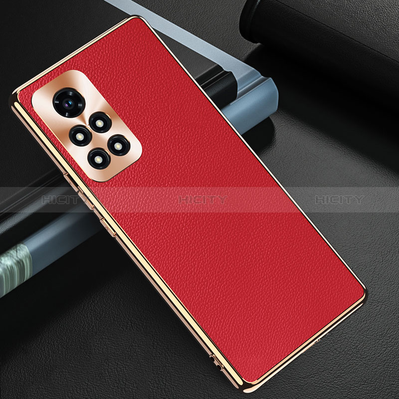 Coque Luxe Cuir Housse Etui GS3 pour Huawei Honor V40 5G Rouge Plus