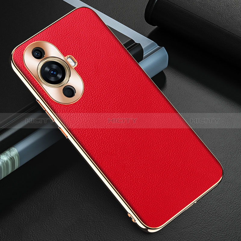 Coque Luxe Cuir Housse Etui GS3 pour Huawei Nova 11 Pro Rouge Plus