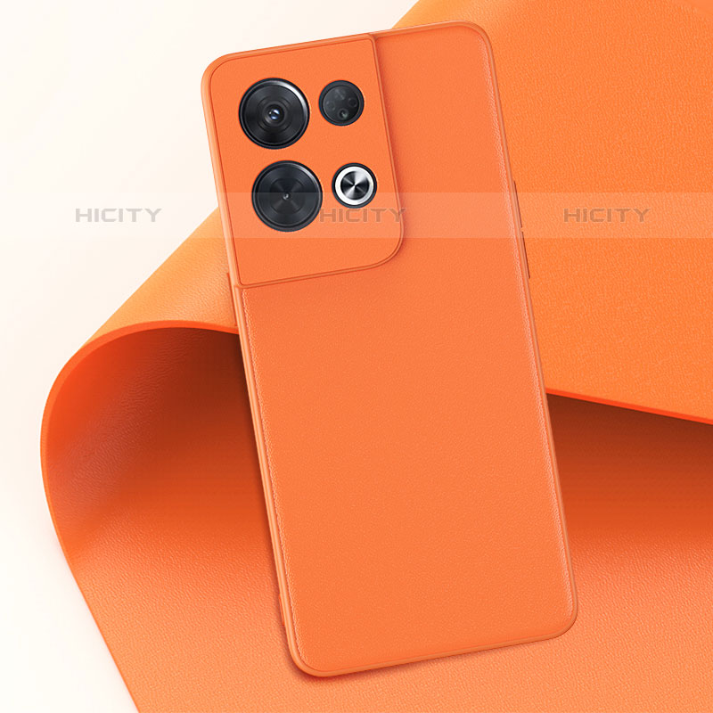 Coque Luxe Cuir Housse Etui GS3 pour Oppo Reno8 Pro 5G Orange Plus