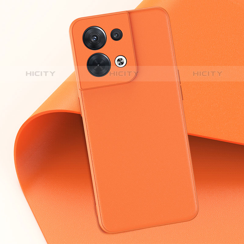 Coque Luxe Cuir Housse Etui GS3 pour Oppo Reno9 5G Orange Plus