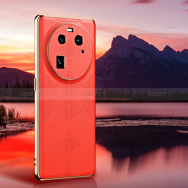 Coque Luxe Cuir Housse Etui GS4 pour Oppo Find X6 Pro 5G Orange Plus