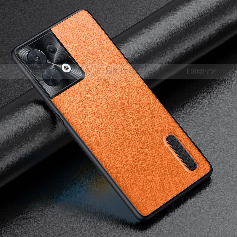 Coque Luxe Cuir Housse Etui JB1 pour Oppo Reno9 Pro 5G Orange Plus