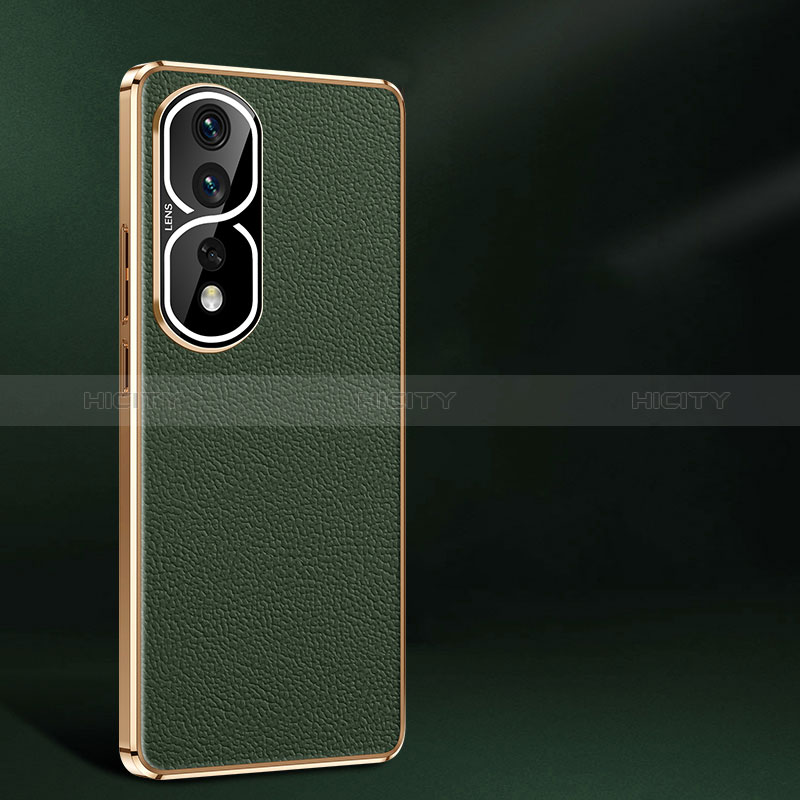 Coque Luxe Cuir Housse Etui JB2 pour Huawei Honor 80 Pro 5G Vert Plus