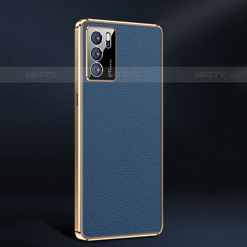 Coque Luxe Cuir Housse Etui JB2 pour Oppo Reno6 5G Bleu Plus