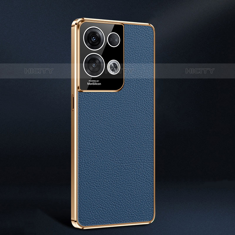 Coque Luxe Cuir Housse Etui JB2 pour Oppo Reno8 Pro 5G Bleu Plus