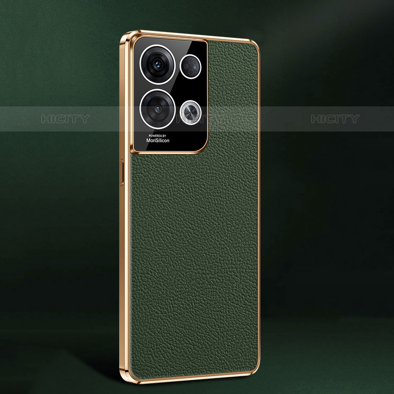 Coque Luxe Cuir Housse Etui JB2 pour Oppo Reno8 Pro 5G Vert Plus