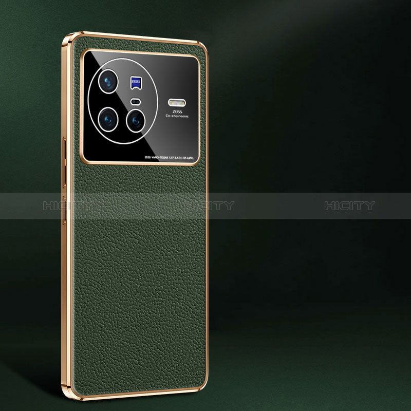 Coque Luxe Cuir Housse Etui JB2 pour Vivo X80 5G Vert Plus