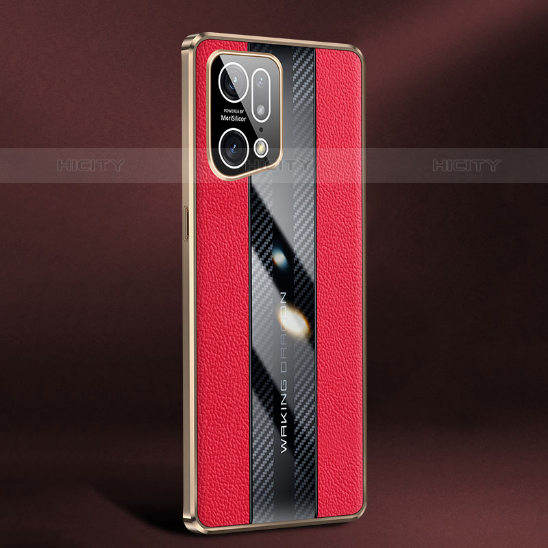 Coque Luxe Cuir Housse Etui JB3 pour Oppo Find X5 Pro 5G Rouge Plus