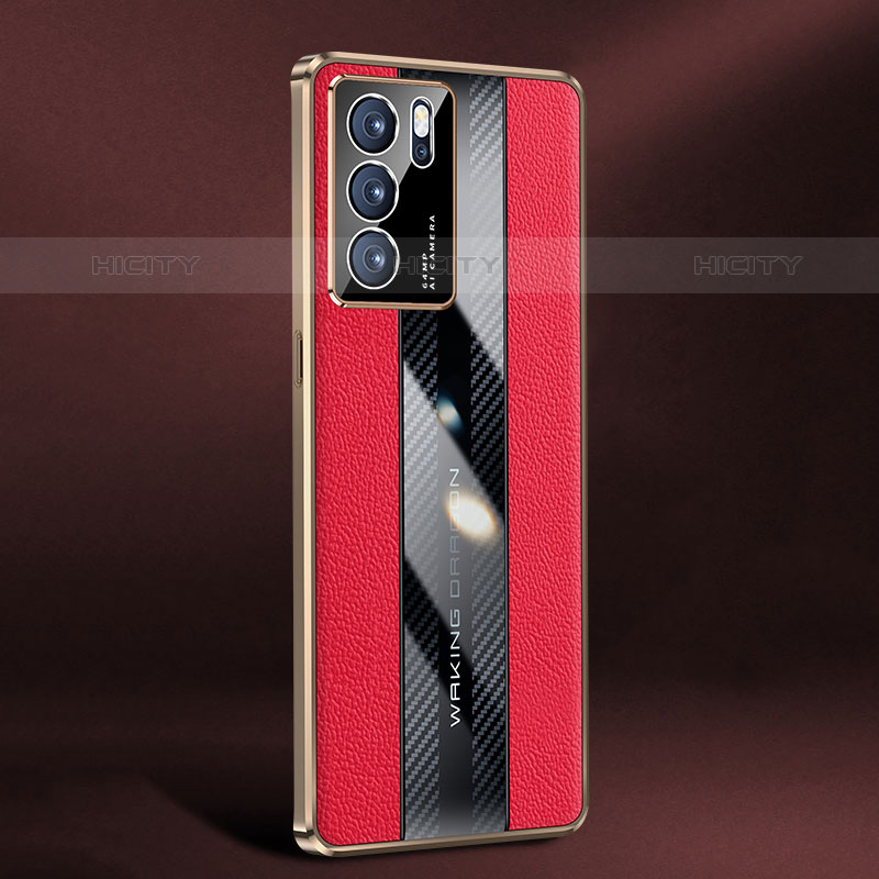 Coque Luxe Cuir Housse Etui JB3 pour Oppo Reno6 Pro 5G India Rouge Plus