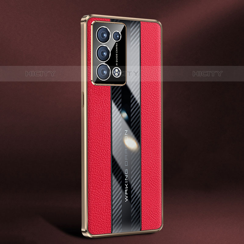 Coque Luxe Cuir Housse Etui JB3 pour Oppo Reno6 Pro 5G Rouge Plus