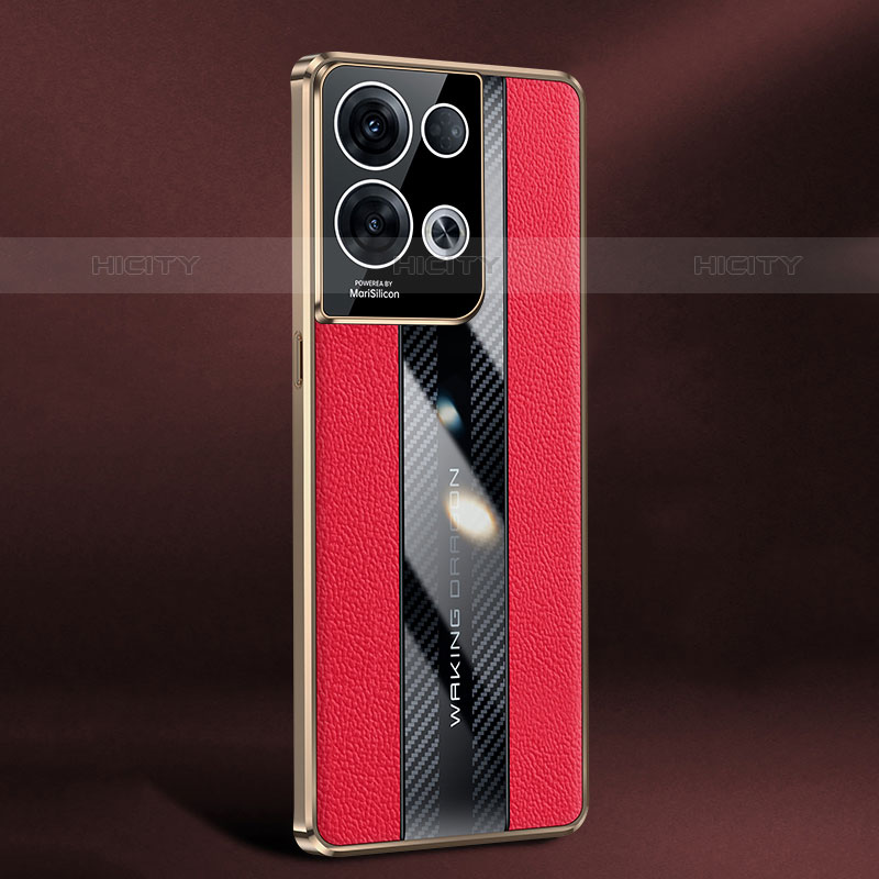 Coque Luxe Cuir Housse Etui JB3 pour Oppo Reno8 Pro 5G Rouge Plus