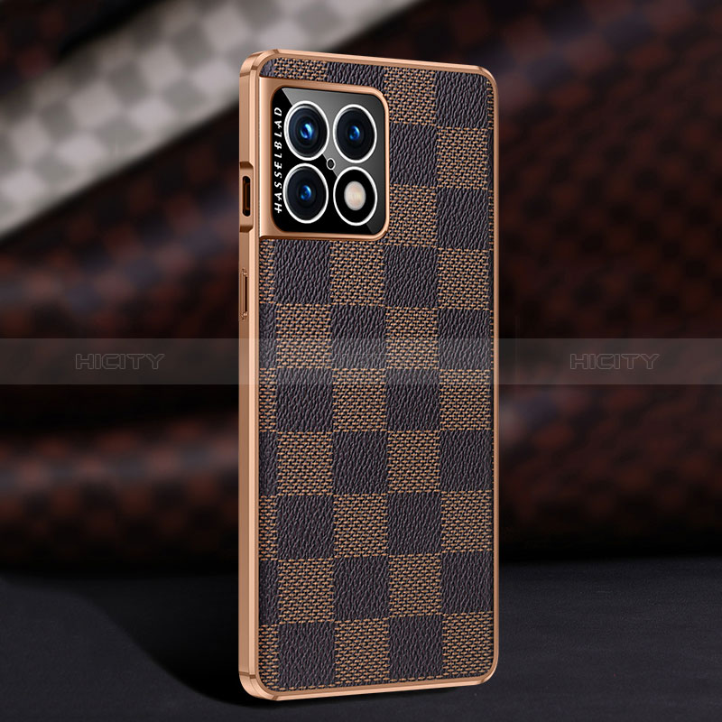 Coque Luxe Cuir Housse Etui JB4 pour OnePlus 10 Pro 5G Marron Plus