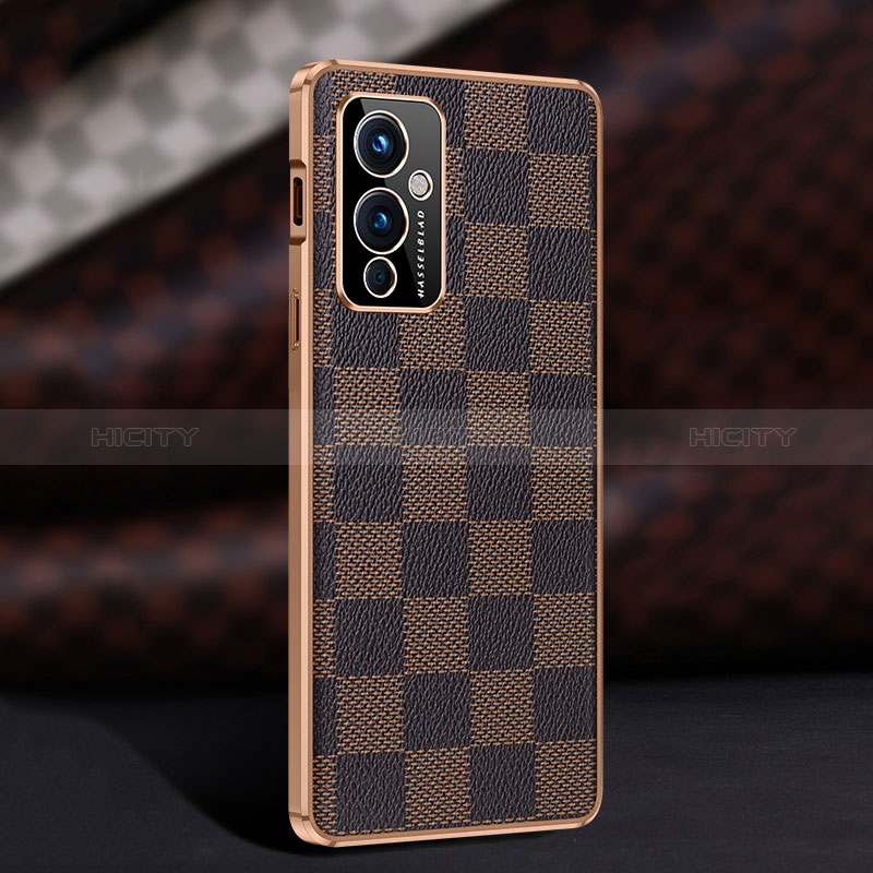 Coque Luxe Cuir Housse Etui JB4 pour OnePlus 9 5G Marron Plus