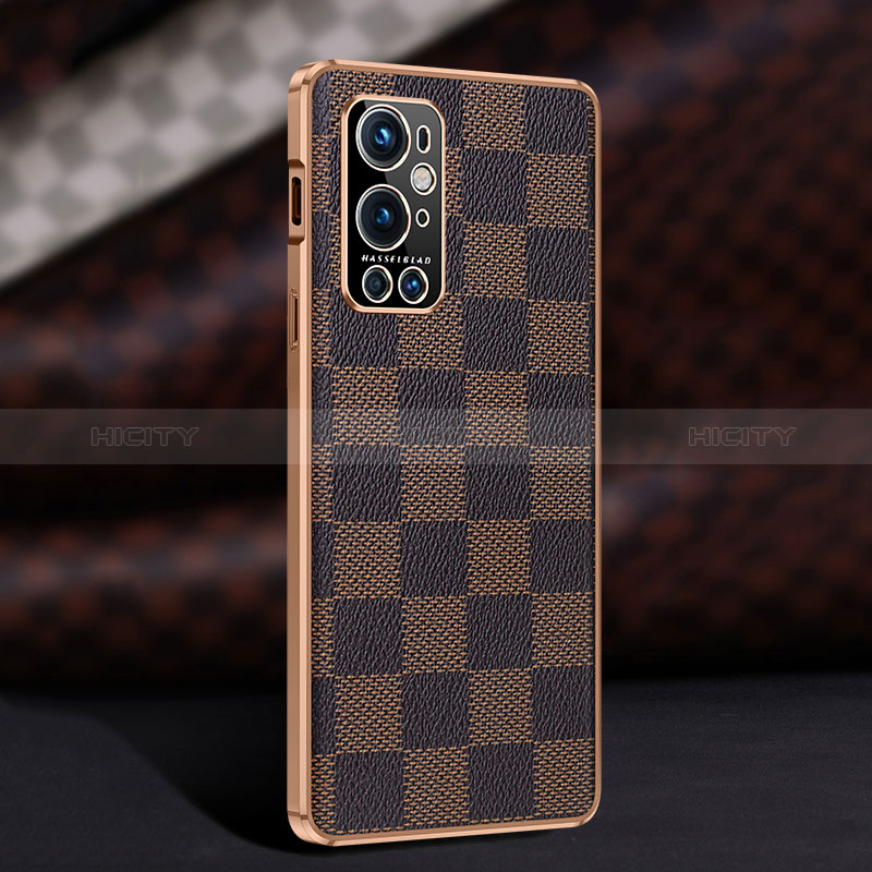 Coque Luxe Cuir Housse Etui JB4 pour OnePlus 9 Pro 5G Marron Plus